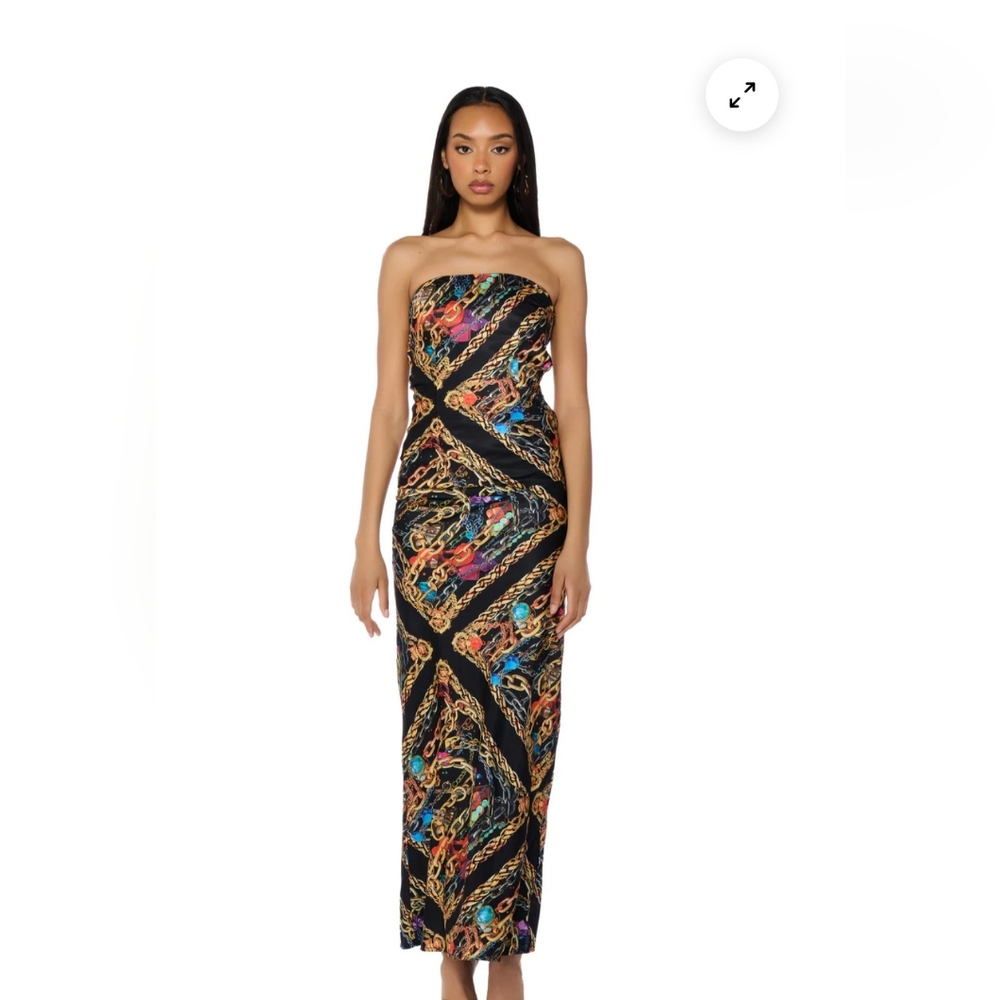 Akira NWT Gorgeous Satin Maxi Dress - Picture 3 of 11